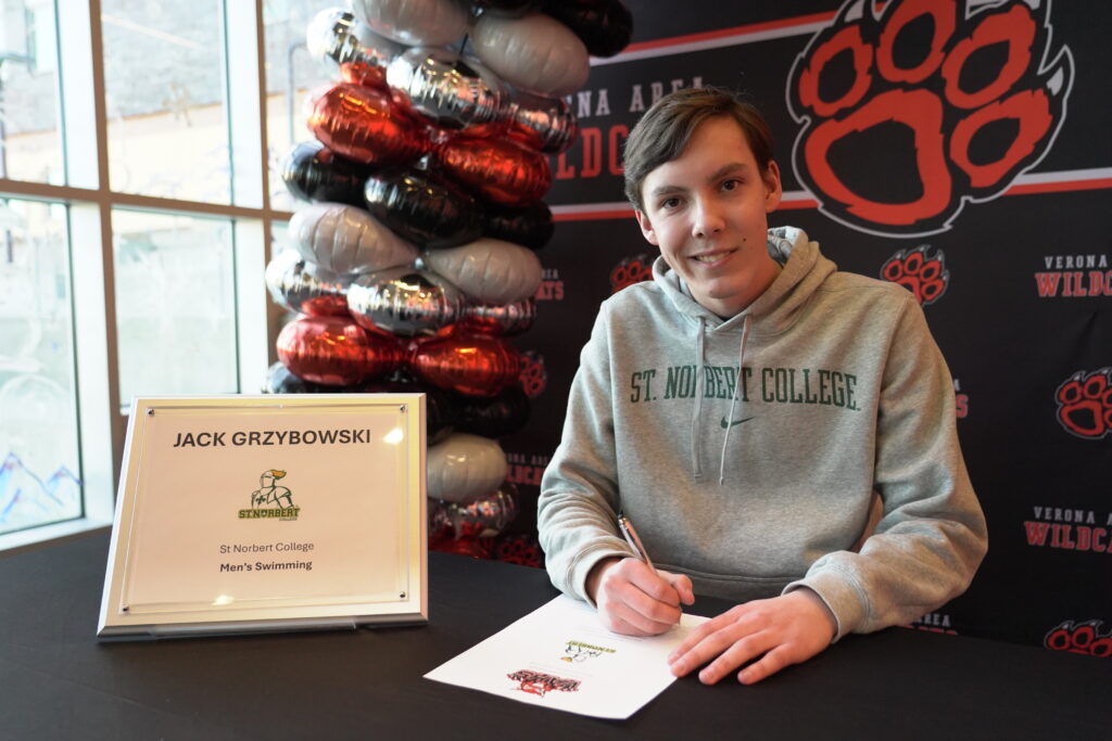 Jack Grzybowski at his college signing