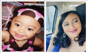 Two submitted photos of Olivia Long: as a young child and dressed for a formal event.